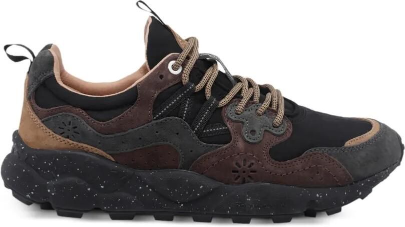 FLOWER MOUNTAIN Yamano 3 low-top sneakers met suède vlakken Zwart