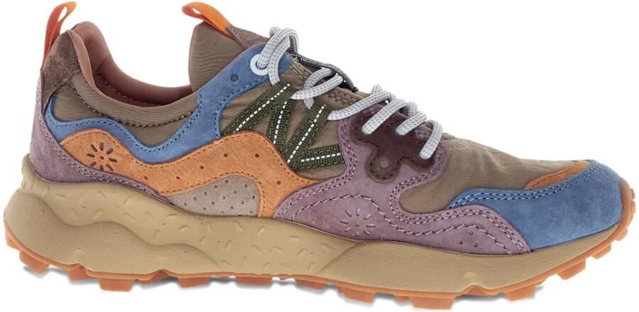 FLOWER MOUNTAIN Ya o 3 nubuck leren sneakers met vlakken Grijs