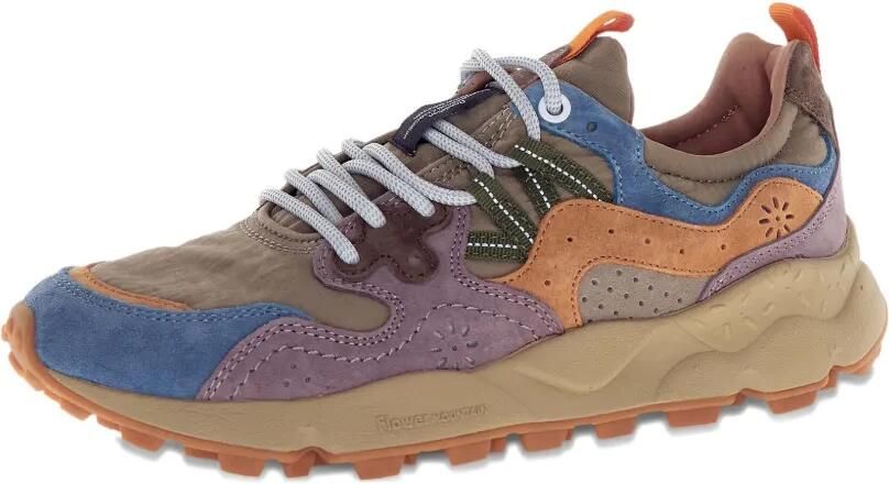 FLOWER MOUNTAIN Ya o 3 nubuck leren sneakers met vlakken Grijs - Foto 4
