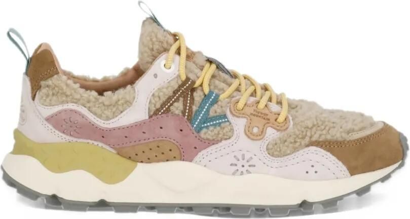 FLOWER MOUNTAIN Yamano 3 panelled sneakers Beige
