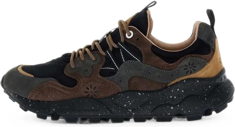 FLOWER MOUNTAIN Yamano 3 panelled sneakers Zwart