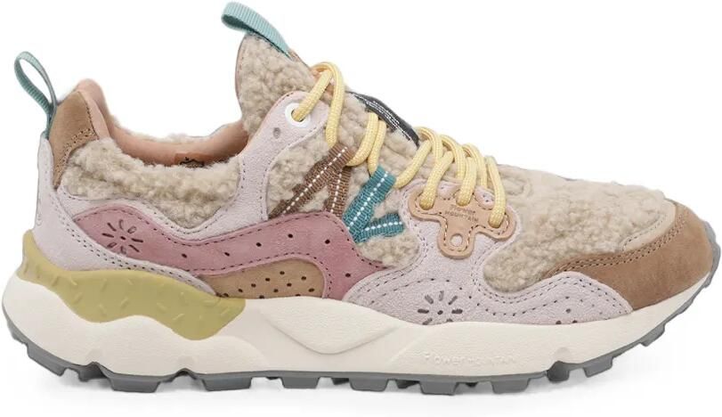 FLOWER MOUNTAIN Yamano 3 sneakers met lammy-effect en vlakken Beige