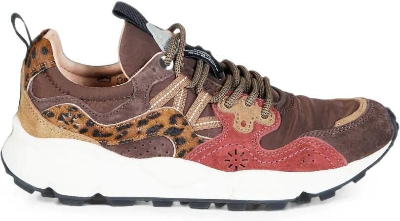 FLOWER MOUNTAIN Yamano 3 sneakers met luipaardprint Bruin