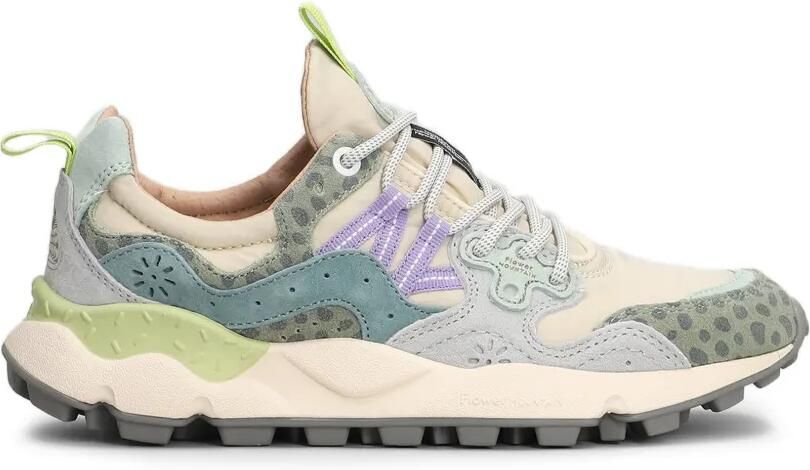 FLOWER MOUNTAIN Yamano 3 sneakers met luipaardprint en vlakken Beige