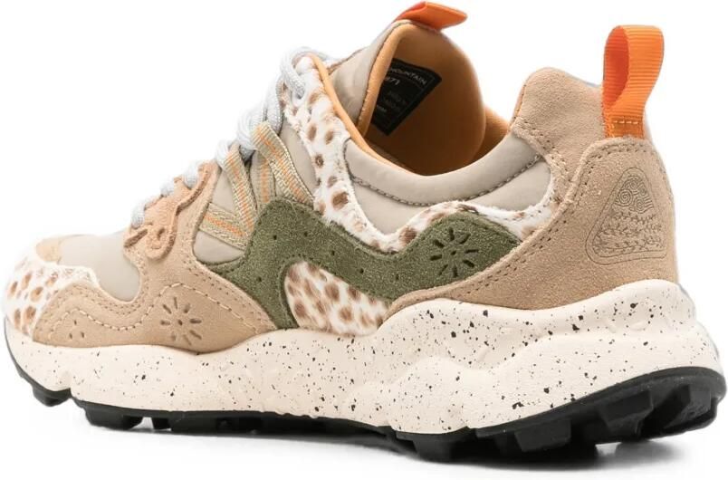 FLOWER MOUNTAIN Yamano 3 sneakers met luipaardprint en vlakken Beige - Foto 2