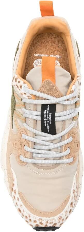 FLOWER MOUNTAIN Yamano 3 sneakers met luipaardprint en vlakken Beige - Foto 4