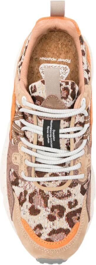 FLOWER MOUNTAIN Yamano 3 sneakers met luipaardprint en vlakken Oranje - Foto 4