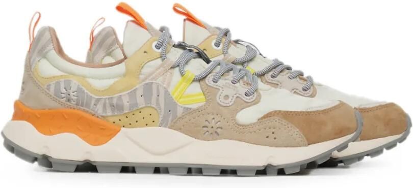 FLOWER MOUNTAIN Yamano 3 sneakers met suède vlak Beige
