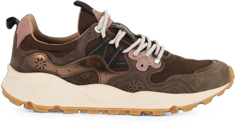 FLOWER MOUNTAIN Ya o 3 sneakers met suède vlak Bruin