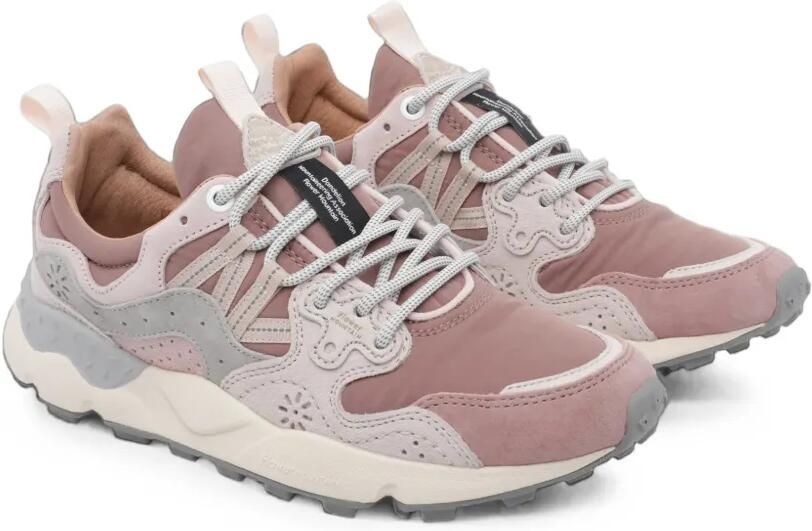 FLOWER MOUNTAIN Yamano 3 sneakers met suède vlakken en geperforeerde details Roze - Foto 3