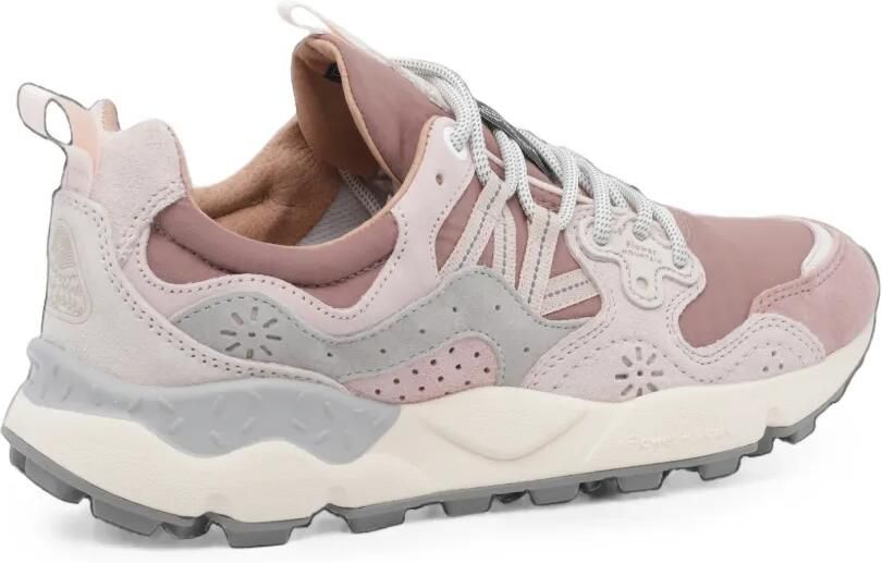 FLOWER MOUNTAIN Yamano 3 sneakers met suède vlakken en geperforeerde details Roze - Foto 4