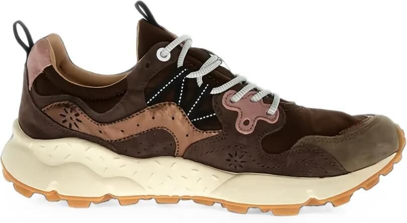 FLOWER MOUNTAIN Yamano 3 suede-panel sneakers Bruin