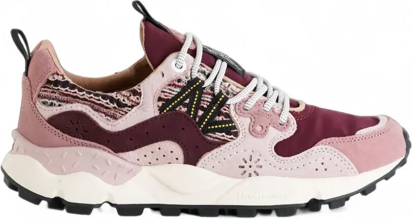 FLOWER MOUNTAIN Yamano 3 gebreide sneakers met suède vlakken Roze