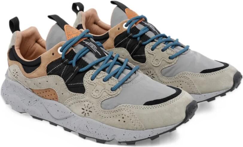 FLOWER MOUNTAIN Yamano 3 suede-panelled lace-up sneakers Beige - Foto 4