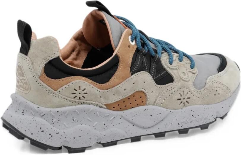 FLOWER MOUNTAIN Yamano 3 suede-panelled lace-up sneakers Beige - Foto 3