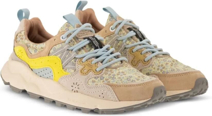 FLOWER MOUNTAIN Yamano 3 suède sneakers met bloemenprint Beige - Foto 4