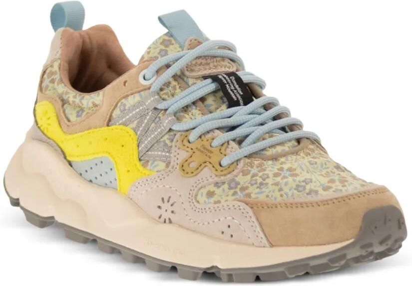FLOWER MOUNTAIN Yamano 3 suède sneakers met bloemenprint Beige - Foto 3