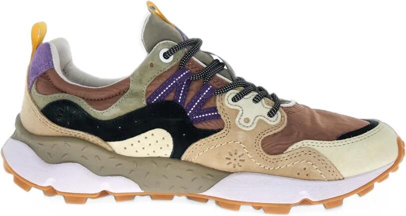 FLOWER MOUNTAIN Yamano 3 Uni panelled lace-up sneakers Beige