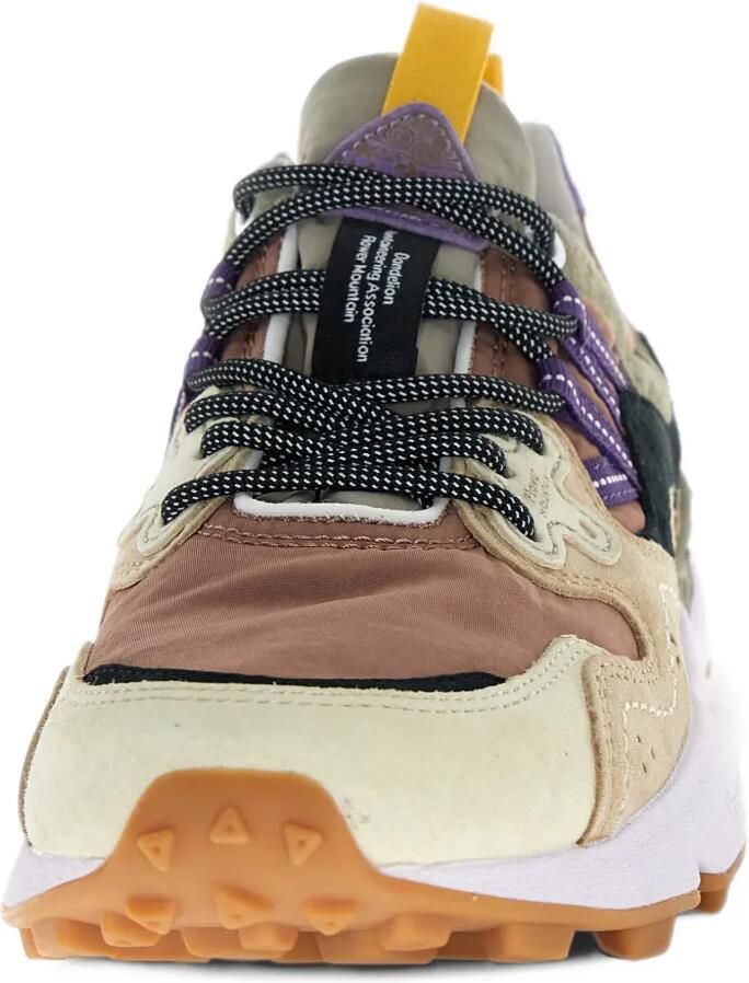 FLOWER MOUNTAIN Yamano 3 Uni panelled lace-up sneakers Beige - Foto 2