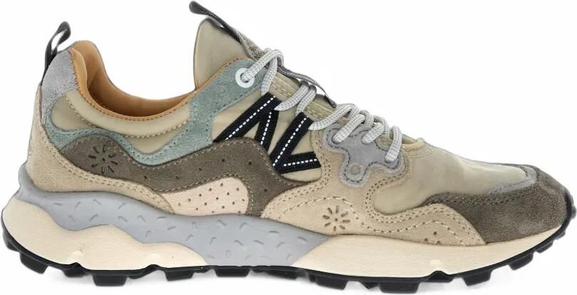 FLOWER MOUNTAIN Yamano 3 Uni panelled lace-up sneakers Beige