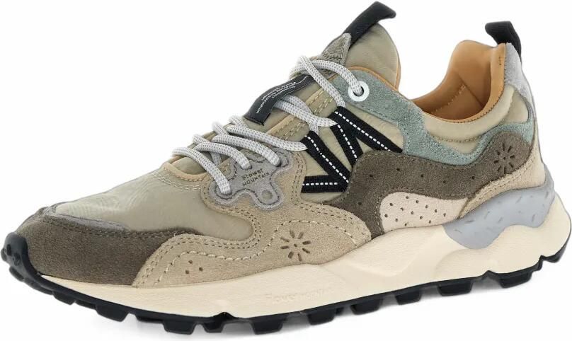 FLOWER MOUNTAIN Yamano 3 Uni panelled lace-up sneakers Beige - Foto 4