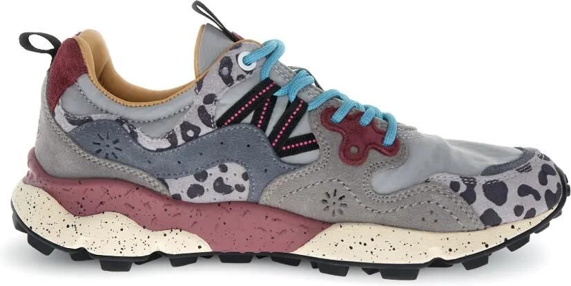 FLOWER MOUNTAIN Yamano 3 Uni sneakers met luipaardprint en vlakken Grijs