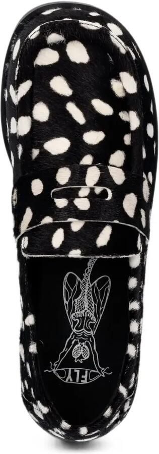 Fly London ANKI534FLY loafers met stippen en ponyhaar Zwart - Foto 4