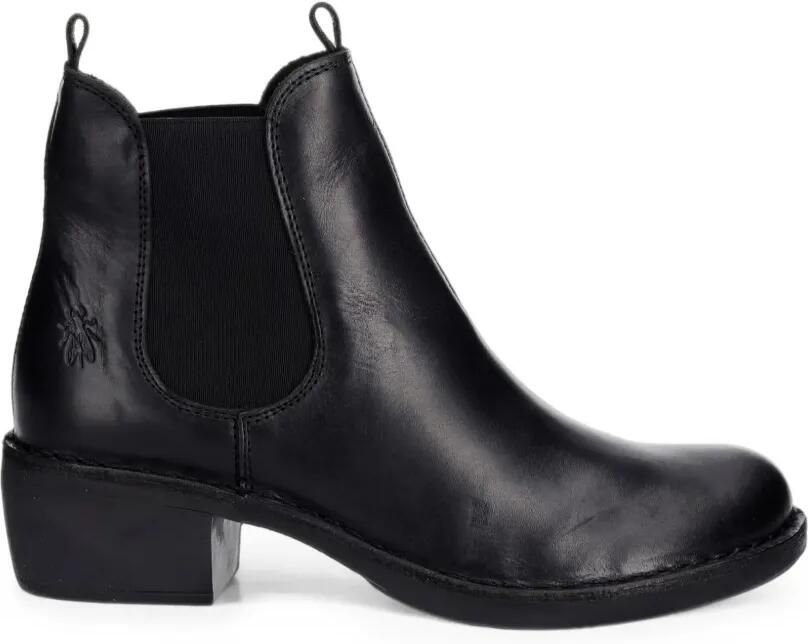Fly London Elastische leren Chelsea laarzen Zwart