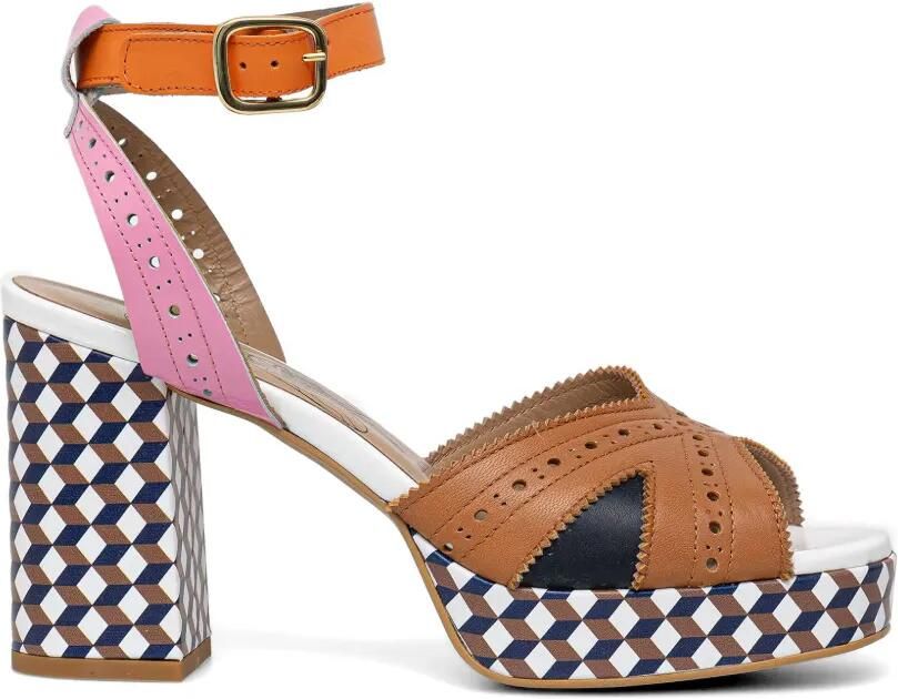 Fly London Geperforeerde pumps met plateauzool Bruin
