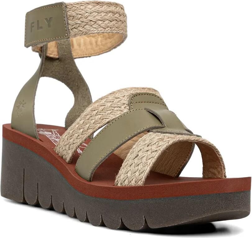 Fly London Geweven sandalen met klittenband Groen - Foto 3