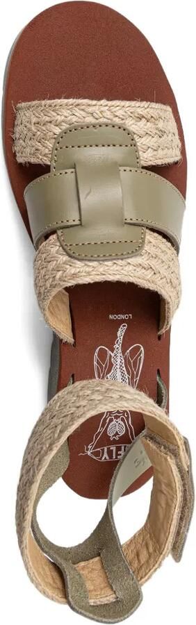 Fly London Geweven sandalen met klittenband Groen - Foto 5