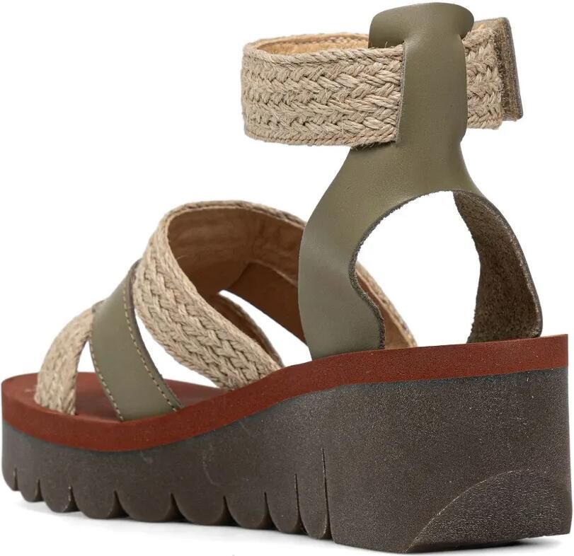 Fly London Geweven sandalen met klittenband Groen - Foto 2