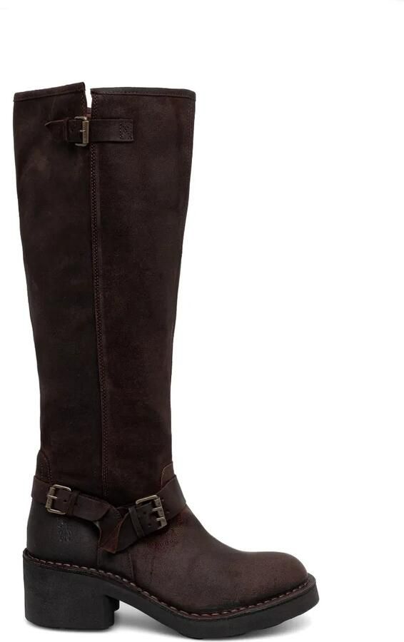 Fly London Knielaarzen met gespdetail Bruin - Foto 2
