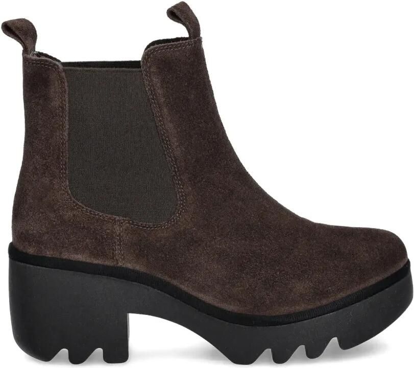 Fly London Laarzen met blokhak en treklus Bruin