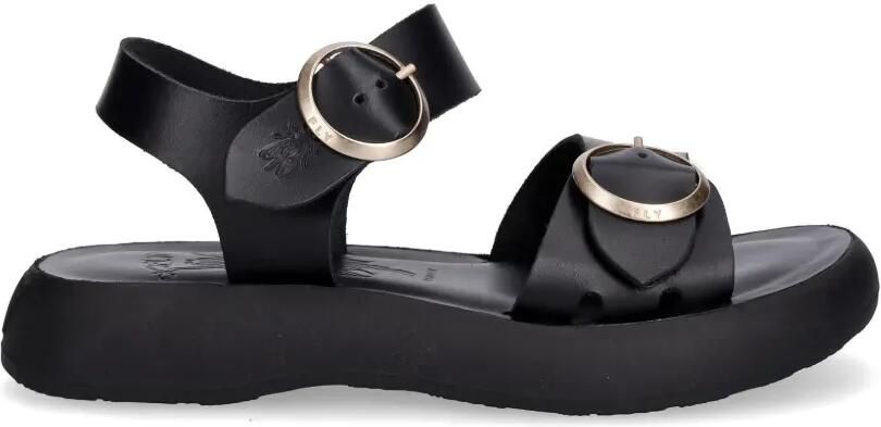 Fly London Leren sandalen met gesp Zwart