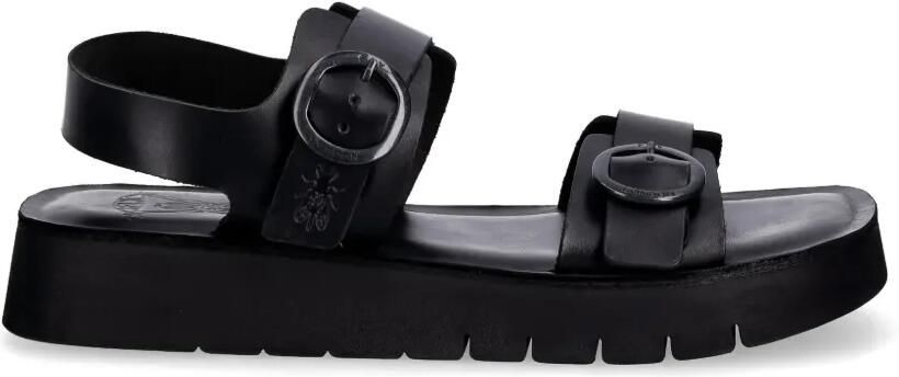 Fly London Leren sandalen met gesp Zwart