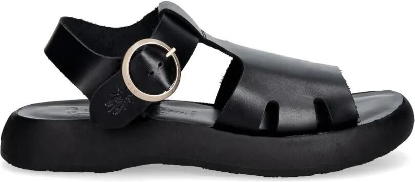 Fly London Leren sandalen met gesp Zwart