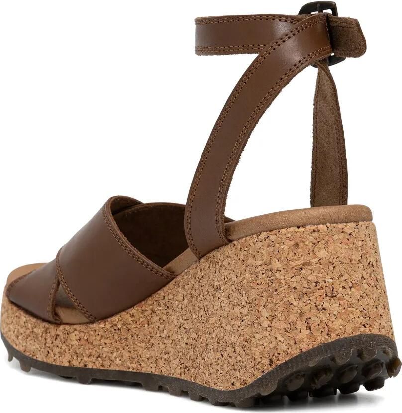 Fly London Leren sandalen met sleehak van kurk Bruin - Foto 2