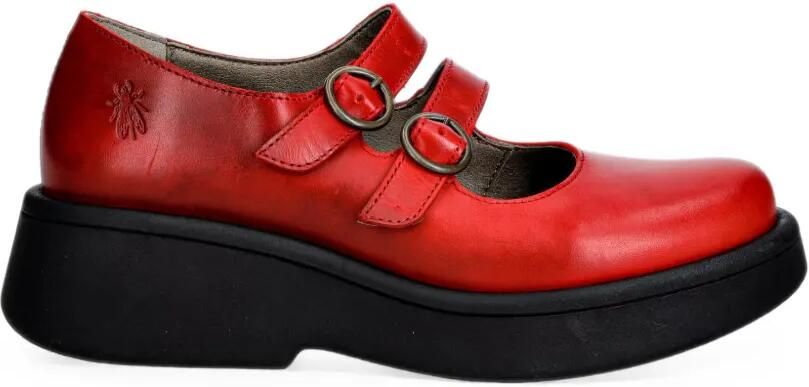 Fly London MILY532FLY schoenen met plateauzool en gespbandje Rood