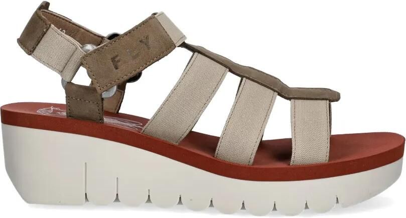 Fly London Sandalen met plateauzool Beige