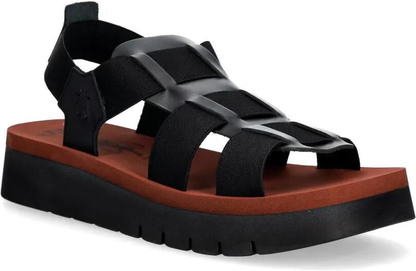 Fly London Sandalen met plateauzool en gekooid bandje Zwart - Foto 2