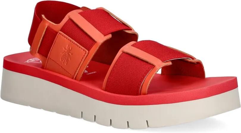 Fly London Sandalen met plateauzool Rood
