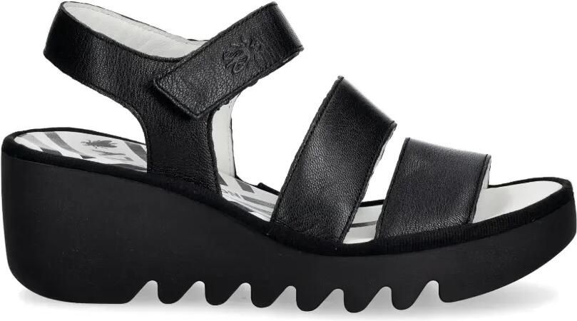 Fly London Sandalen met sleehak Zwart