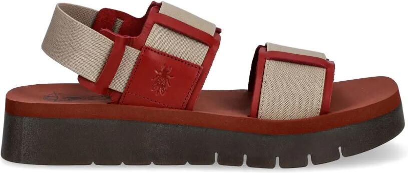 Fly London Sandalen met vlakken en logo-reliëf Rood