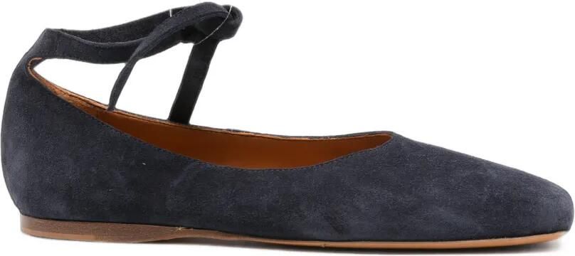 Forte Ballerina's met vierkante neus en enkelbandje Blauw