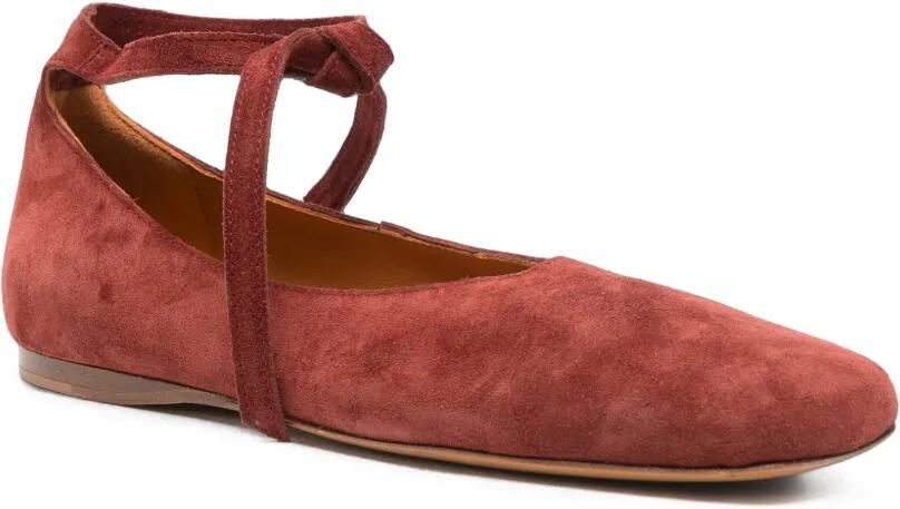 Forte Ballerina's met vierkante neus en striksluiting Rood - Foto 3