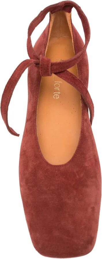 Forte Ballerina's met vierkante neus en striksluiting Rood - Foto 4