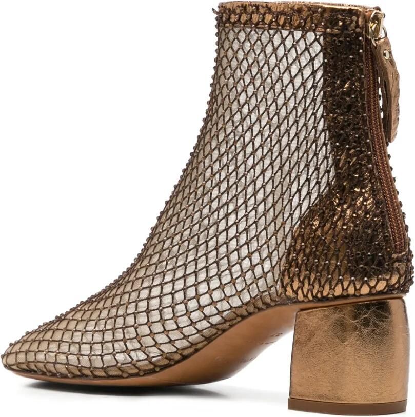 Forte crystal-embellished mesh ankle boots Goud - Foto 2