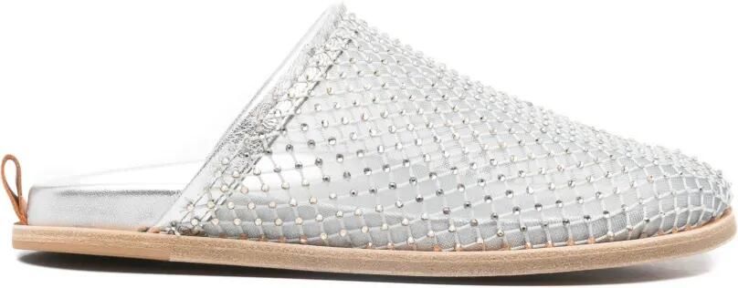 Forte Geweven muiltjes met studs Zilver