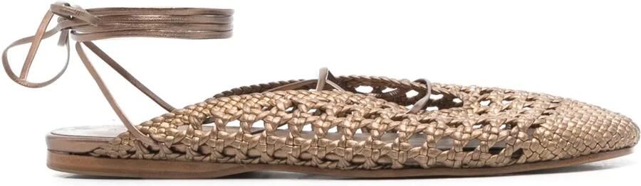 Forte Leren slippers Bruin